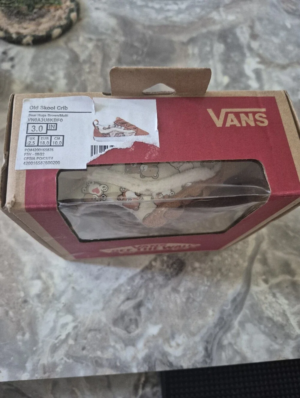 Vans Old Skool Unisex Baby Sneakers Teddy Bear Size 3 - 6 Months